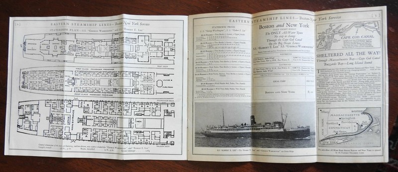 Eastern Steamship Lines 1930 illustrated travel brochure with map gallery