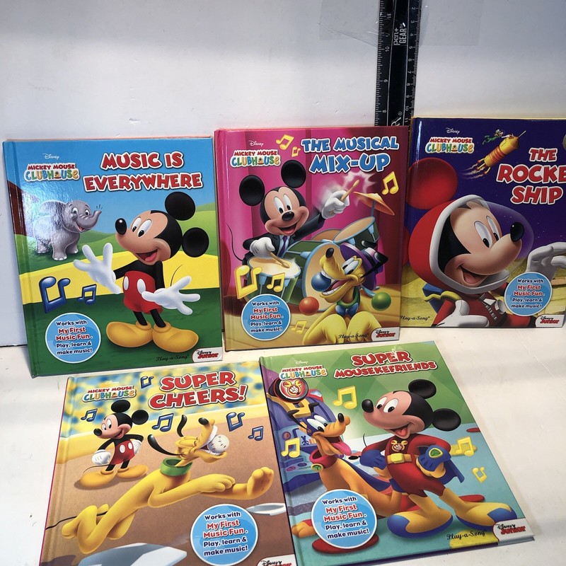 MICKEY MOUSE CLUB HOUSE «My First Music Fun» Books Lot of 5 EUC