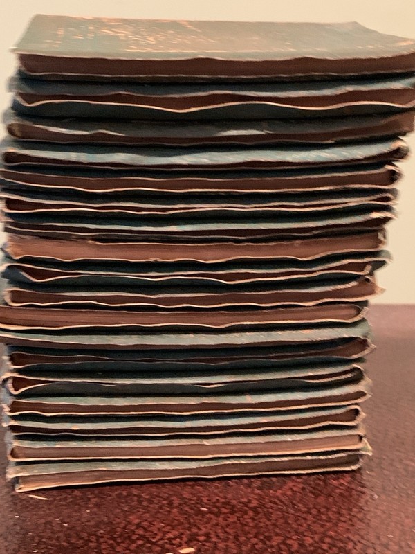 RARE Lot 18 Antique Green Little Leather Library Book 1920 Kipling Wilde Thoreau gallery