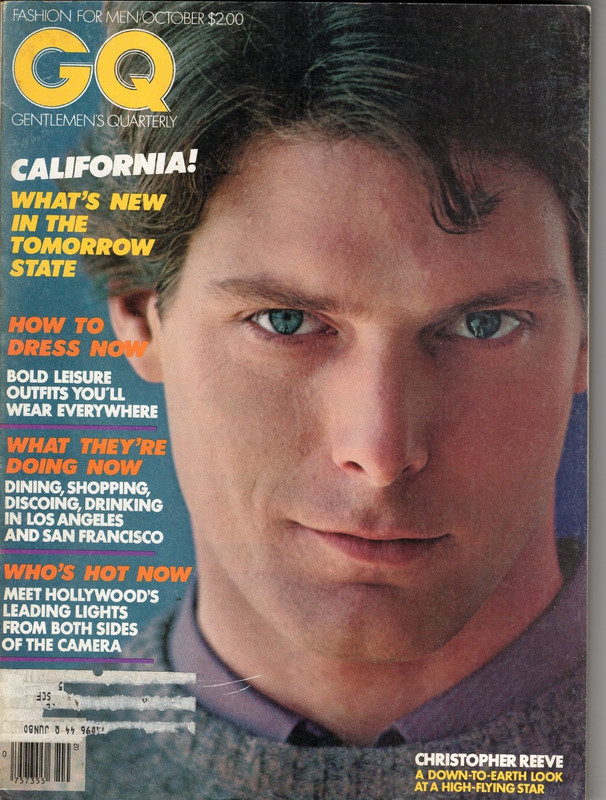 GQ MAGAZINE OCTOBER 1979 CHRISTOPHER REEVE SUPERMAN CALIFORNIA VINTAGE FASHION