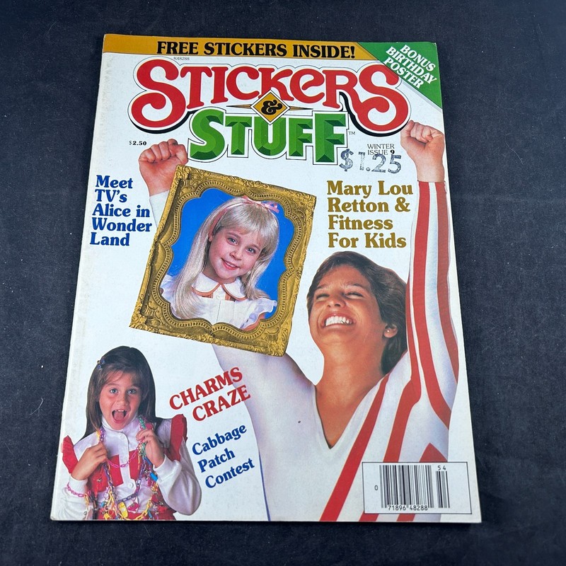 1985-86 STICKERS & STUFF MAGAZINE VOL 3 ISSUE #9 WINTER RARE VTG MARY LOU RETTON