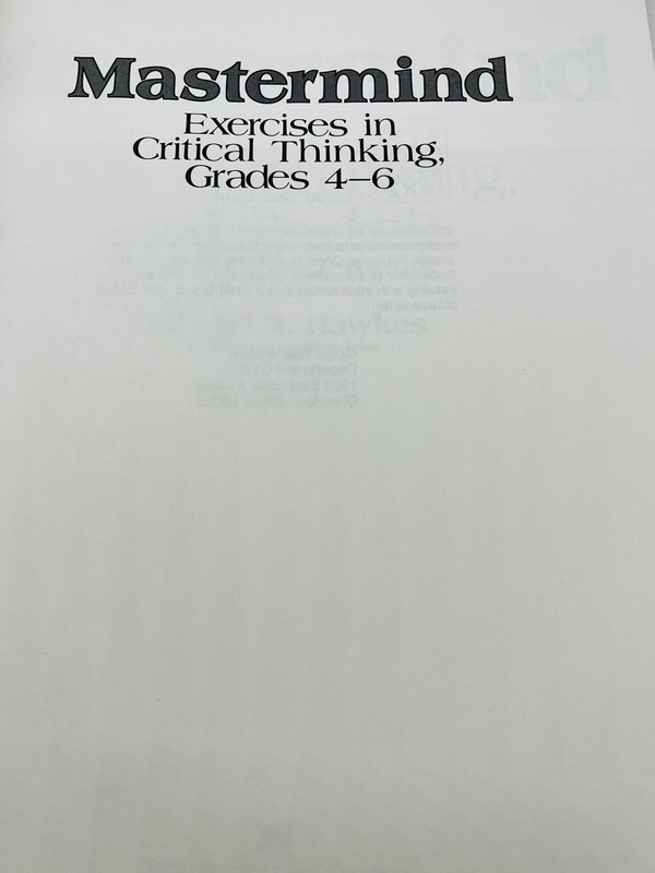 Mastermind Exercises in Critical Thinking Grades 4-6~Talented and Gifted ~F1 13 gallery
