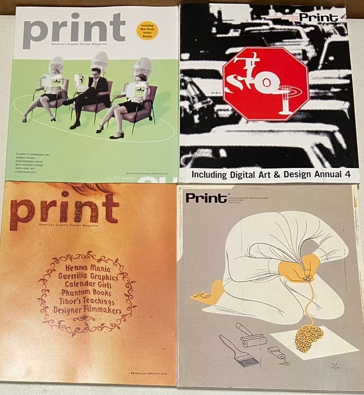 Vintage Lot 4 Print Americas Graphic Design Magazine 1996 to 2000 Various Issues