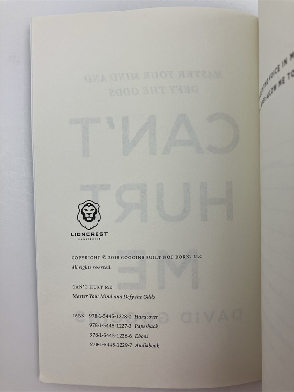 Cant Hurt Me Master Your Mind and Defy the Odds David Goggins Hardcover Book gallery