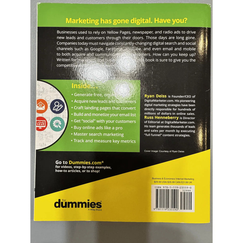 Digital Marketing For Dummies Book Ryan Deiss Russ Henneberry Paperback Guide gallery