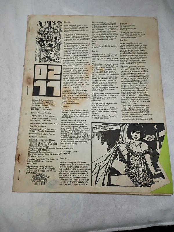 1966 OZ Publication Ink Ltd. Magazine #11 Roslof Owned anti establishment '66