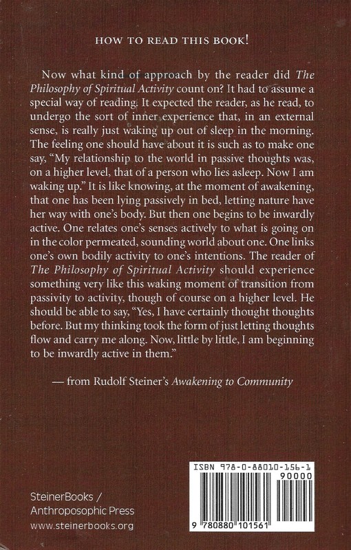 Philosophy of Spiritual Activity Rudolf Steiner (1987, PB) Anthroposophic Press gallery
