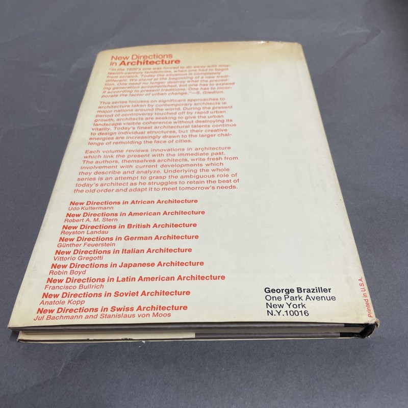 New Directions in Swiss Architecture, Jul Bachmann & Stanislaus von Moos 1969 HC gallery