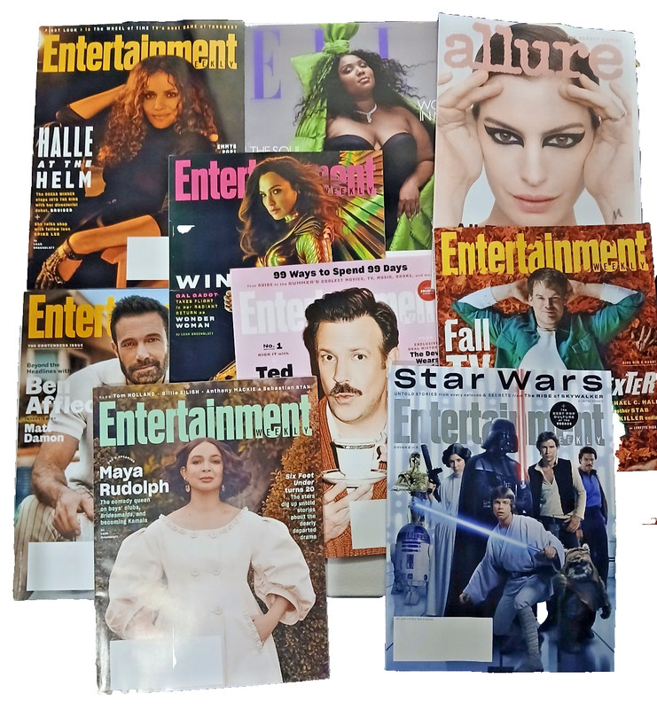 Lot of 9 Magazines Entertainment Weekly Elle Allure Star Wars Dexter Ted Lasso