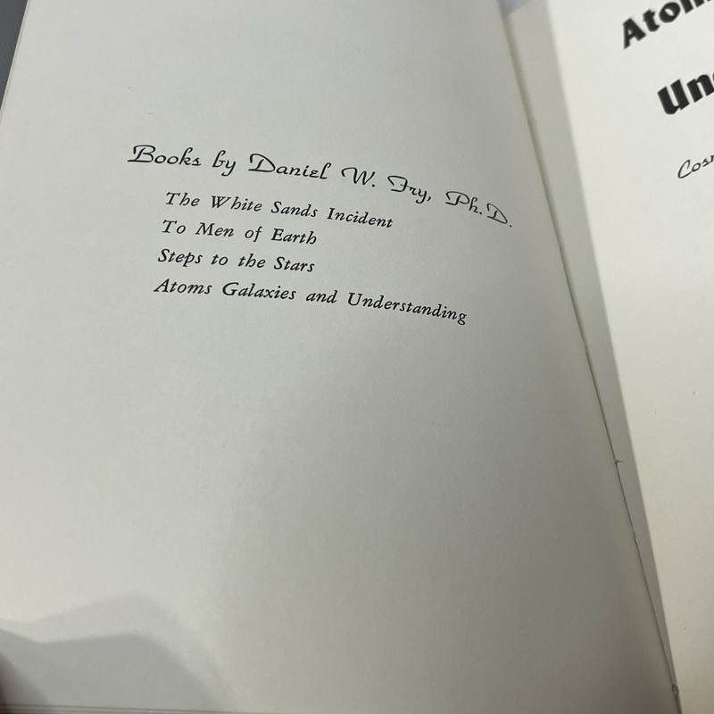 Atoms Galaxies & Understanding Daniel W Fry 1960 UFO Contactee Bob Brown Estate gallery