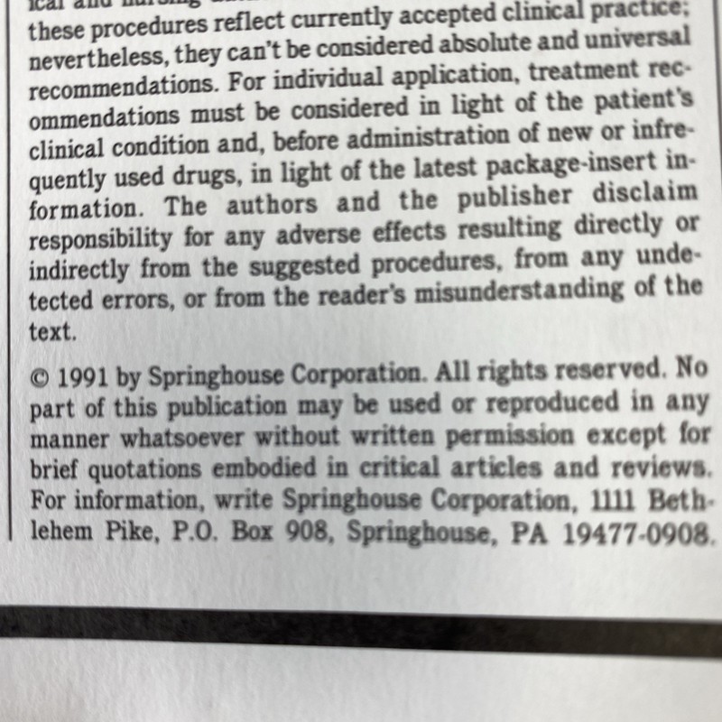 Springhouse Nurse's Ready Reference Diagnostic Tests 1991 Reference Spiral gallery