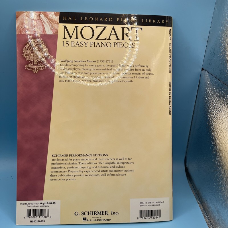 Mozart - 15 Easy Piano Pieces by Elena Abend (2007, Trade Paperback / no CD incl gallery