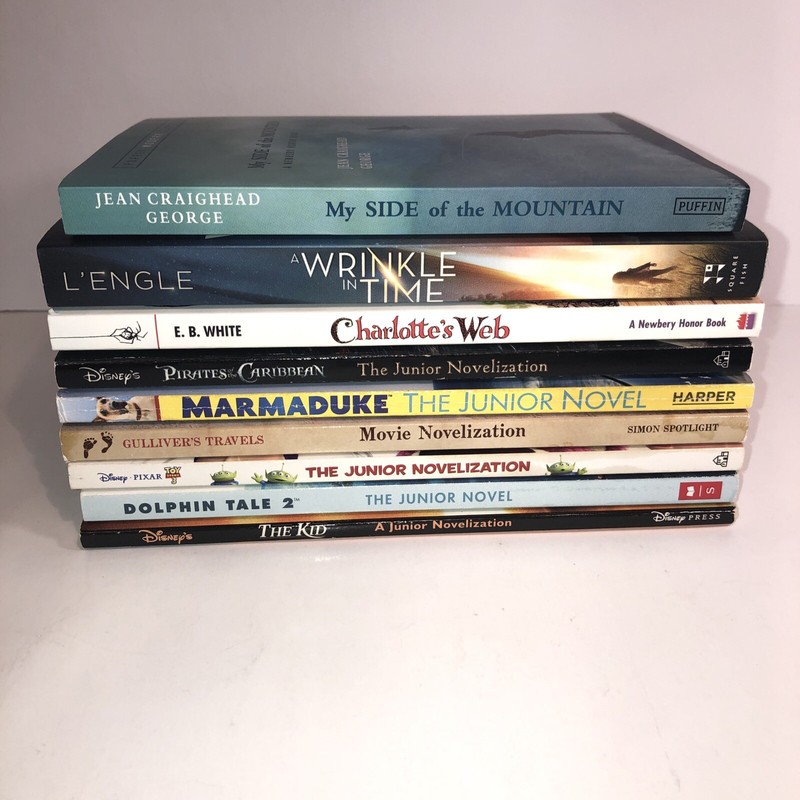 Kids Books Made Into Movies Bundle Lot of 9 Films Paperback Ages 8-12 Homeschool