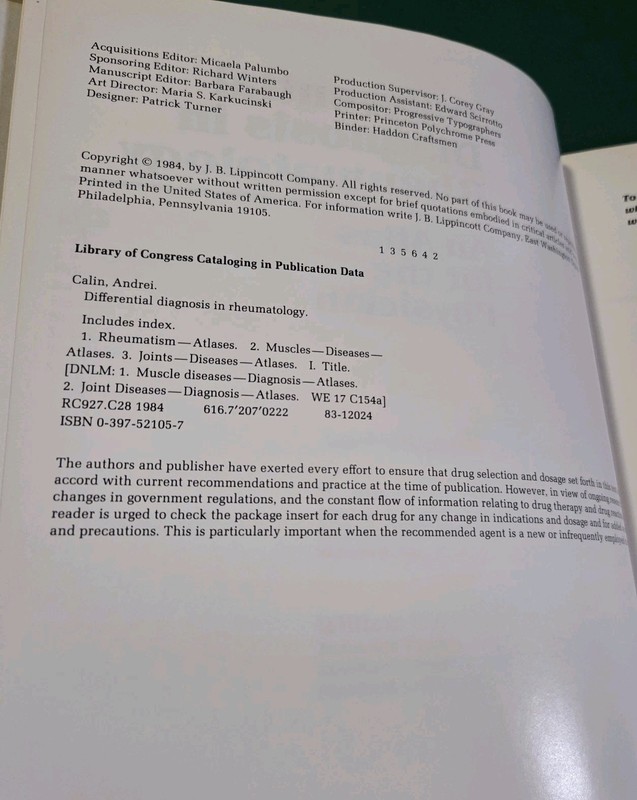 HC Differential Diagnosis In Rheumatology Atlas For The Physcian Andrei Calin VG gallery