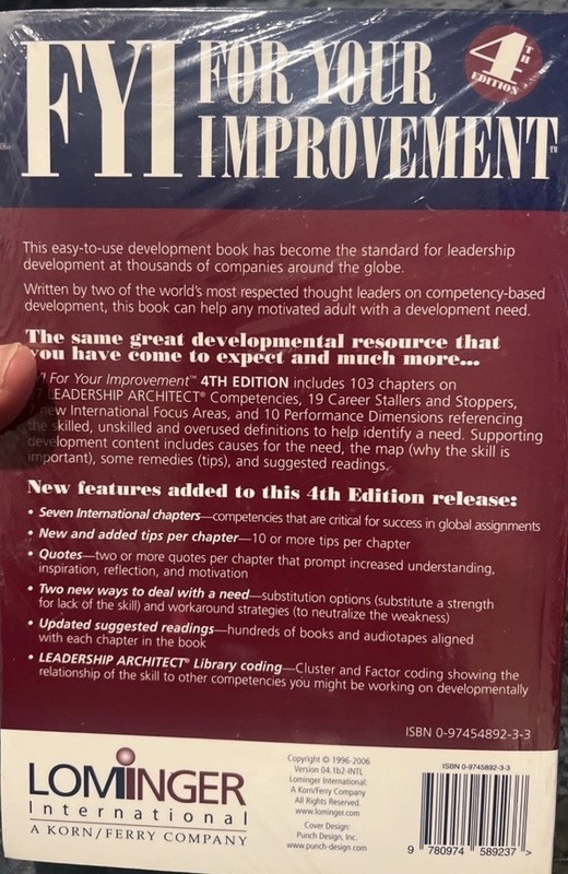 For Your Improvement by Robert W. Eichinger and Michael M. Lombardo (Book,... gallery