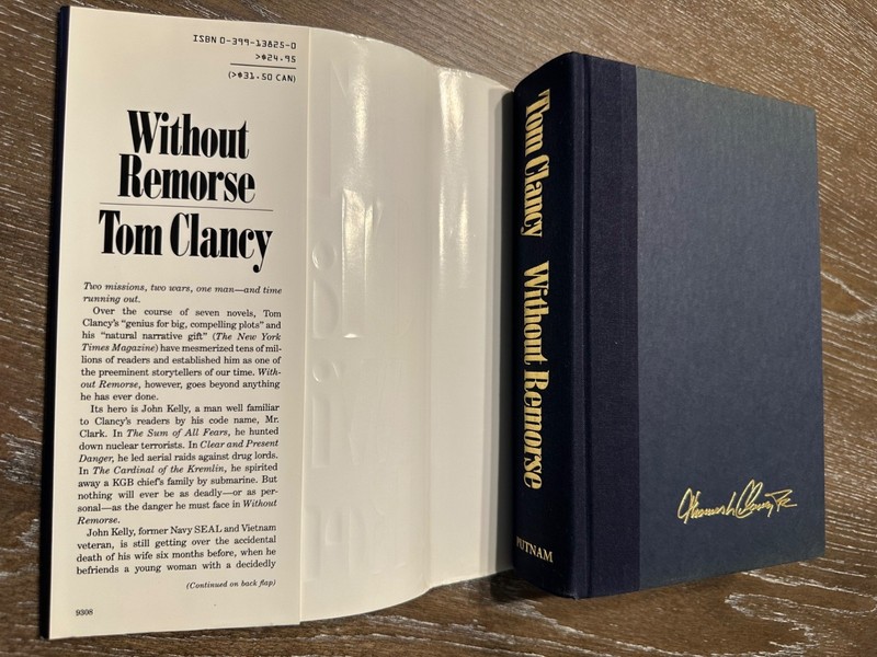 Without Remorse - Tom Clancy - 1st Printing - HCDJ - Vintage 1993 gallery