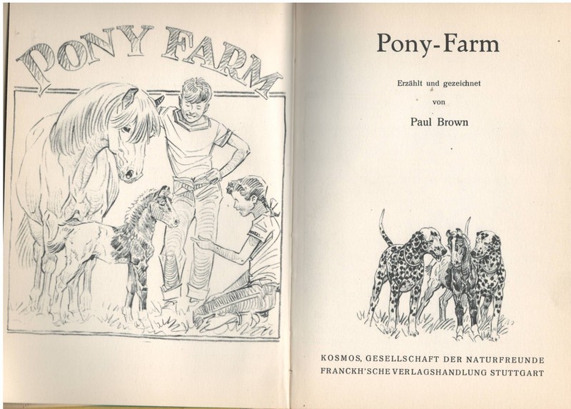 Pony Farm, Erzahlt Und Gezeichnet , Paul Brown, German Edition, VG DJ, 1971. gallery