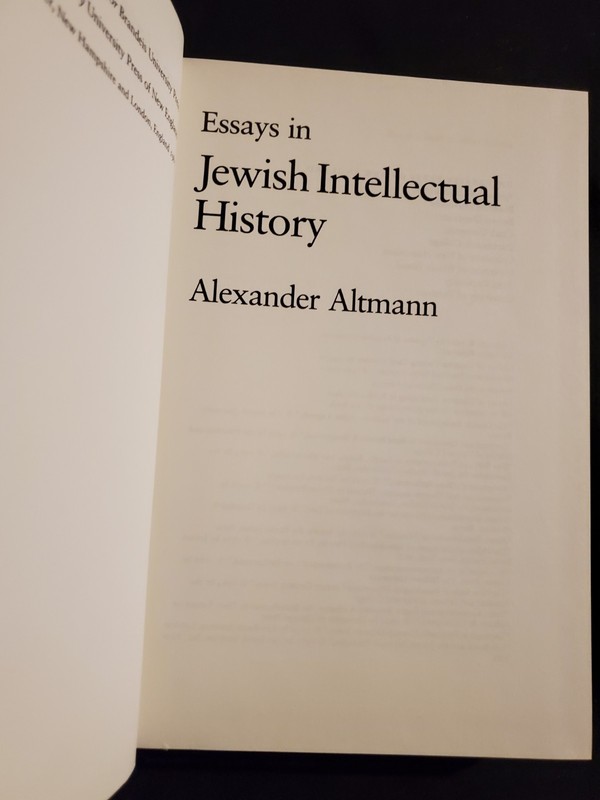 Essays in Jewish Intellectual History by Alexander Altmann 1981 Hardcover Book gallery