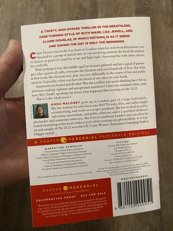 The 10:12 a novel by Anna Maloney Brand New Paperback ARC October 2026 gallery