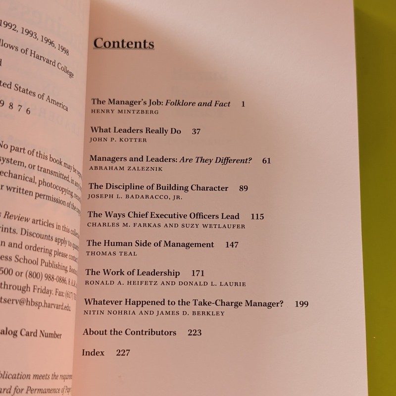 Harvard Business Review on Leadership Paperback 1998 Mintzberg, Kotter & More gallery