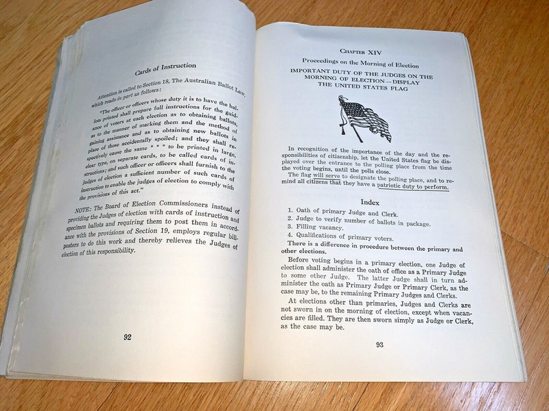 1940 CHICAGO INSTRUCTIONS ON ELECTION LAWS AND ELECTION PROCEDURE 342 pages gallery