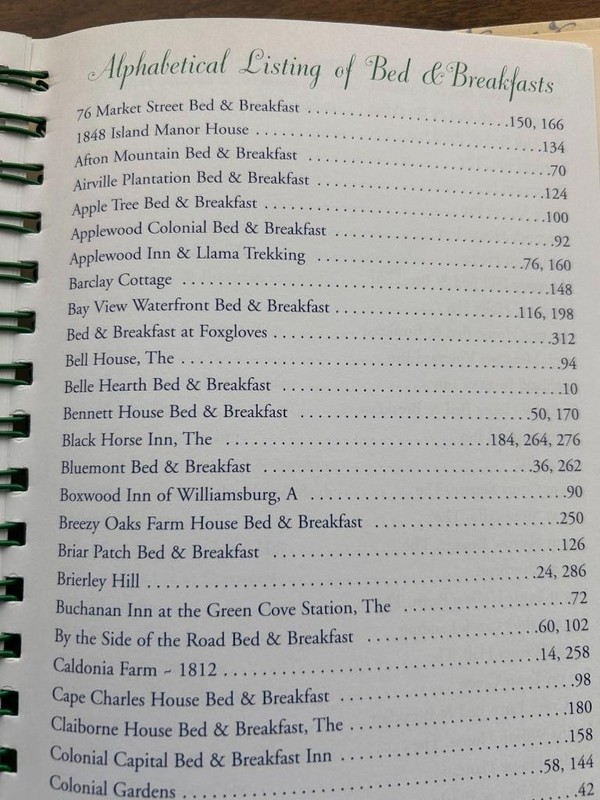 Virginia Bed Breakfast Cookbook 2005 spiral hardback 325 pages gallery
