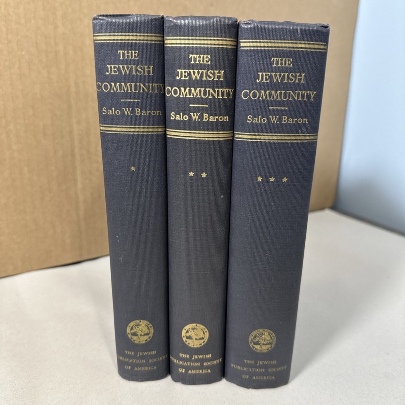 The Jewish Community by Baron 1948 Three Volume Set First Edition 3rd Printing