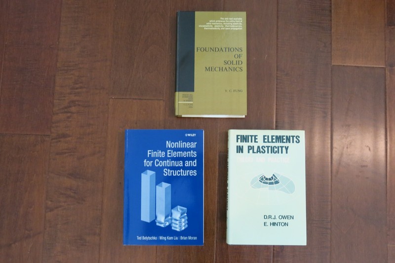 3 Books: Finite Elements Plasticity, Nonlinear Finite Elements, Solid Mechanics
