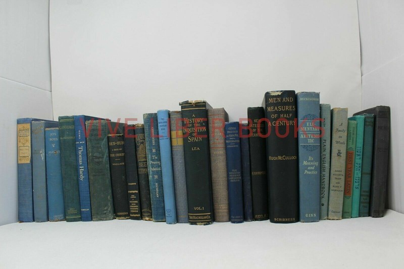 Lot 5 of BLUE / Shades of blue Old Vintage Antique Rare Hardcover Random Books gallery
