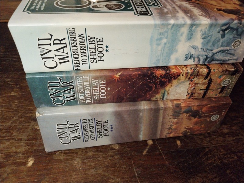 VINTAGE COVERS – The Civil War: A Narrative by Shelby Foote 3 Volume Set PB