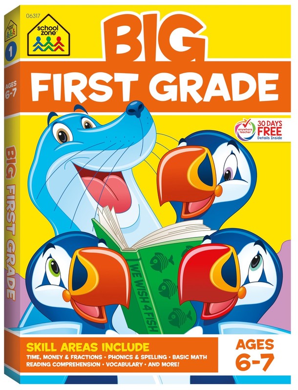 School Zone – Big First Grade Workbook – 320 Pages, Ages 6 to 7, 1st Grade, …