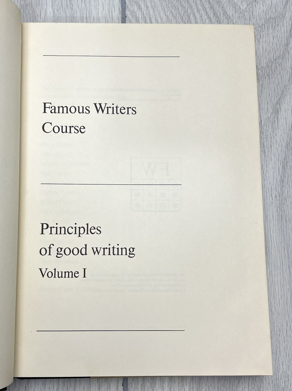 Famous Writers Course: Principles of Good Writing Vol. 1 Hardcover READ gallery