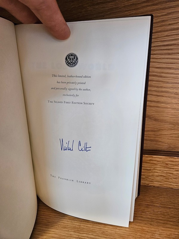 Michael Crichton THE LOST WORLD Franklin Library SIGNED First Edition gallery