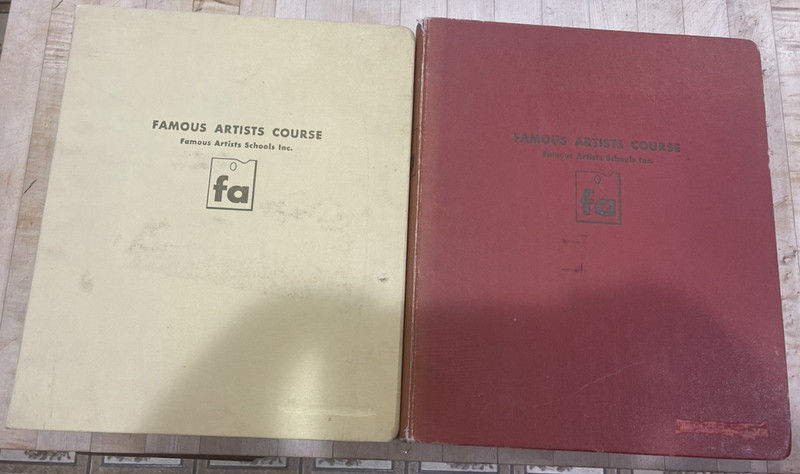 1954 Famous Artists Art Drawing Instruction Courses 2 books Lessons 1-16