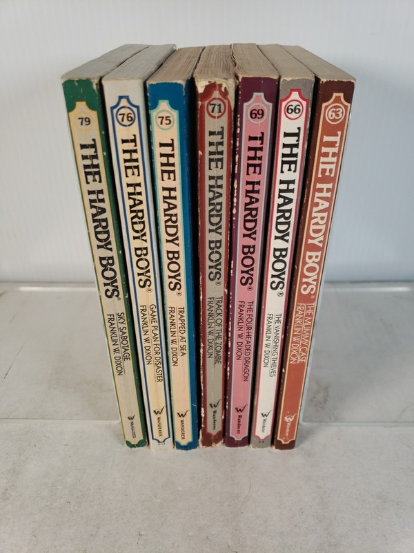The Hardy Boys by Franklin Dixon (7 Book Lot) Trapped at Sea, Sky Sabbotage