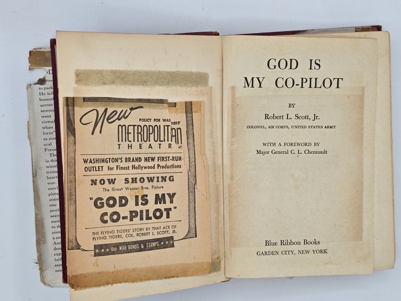 God Is My Copilot by Colonel Robert L. Scott Jr., WW2 1944 w/ DJ gallery