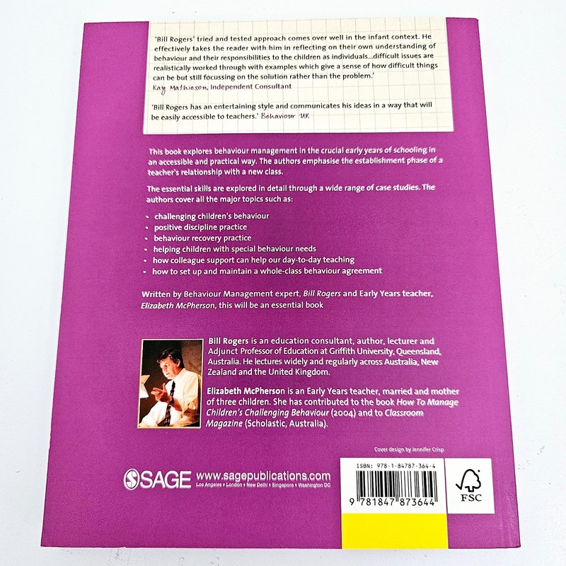 Behaviour Management with Young Children Bill Rogers 3 7 Years Paperback gallery