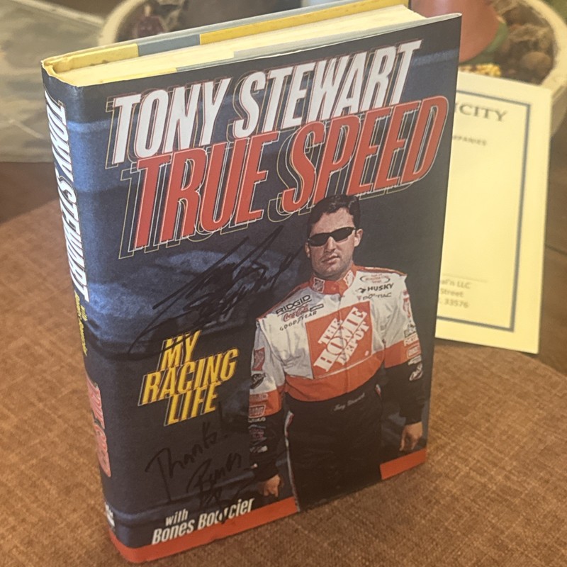 Signed Tony Stewart + Author "True Speed" My Racing Life Book 1st Edition w/COA gallery