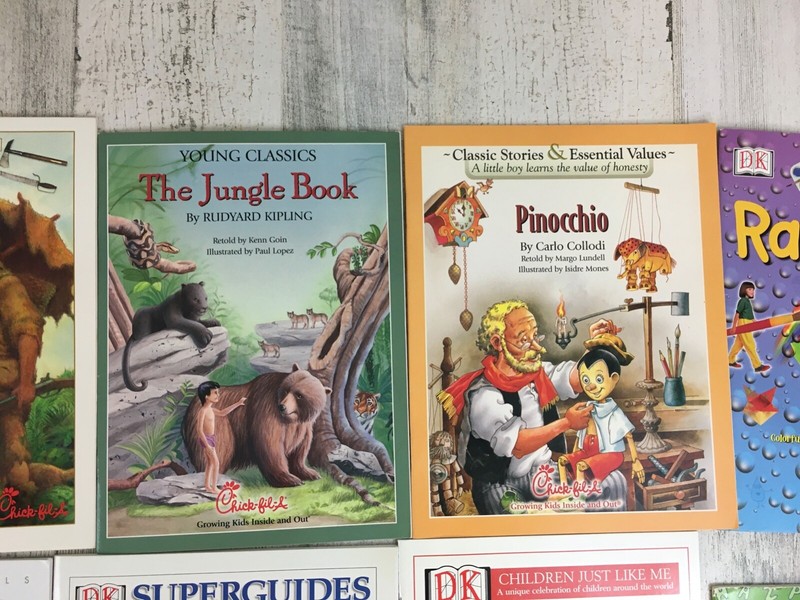 Lot of 16 Chick-fil-a Books Kids Classics DK Amazing Animals Parrots Science Vtg gallery
