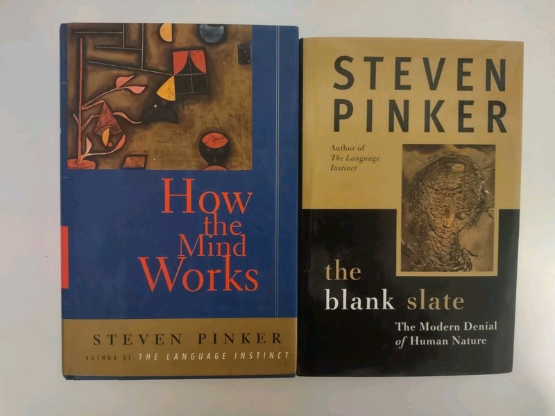 Signed Steven Pinker Book Lot Of How The Mind Works, Blank Slate
