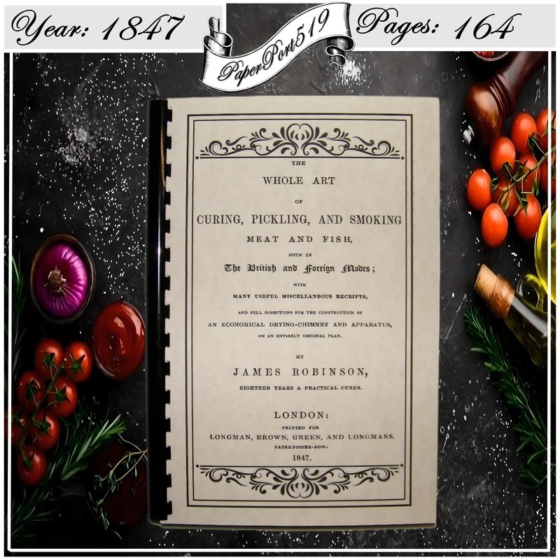 1847 The Whole Art Of Curing, Pickling, And Smoking Meat And Fish 164 Pages