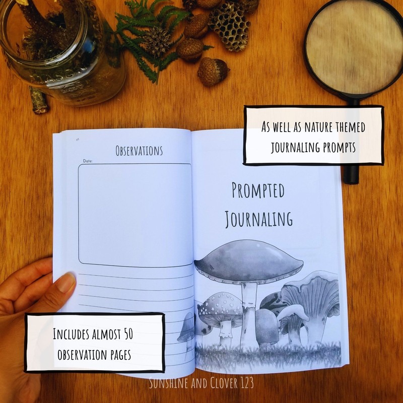 Nature Journal Exploring the Wild Kids Prompted Outdoor Observation Notebook B&W gallery