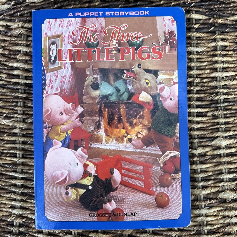 Vintage 1970 Three Little Pigs A Puppet Storybook Board Book 1988 Printing