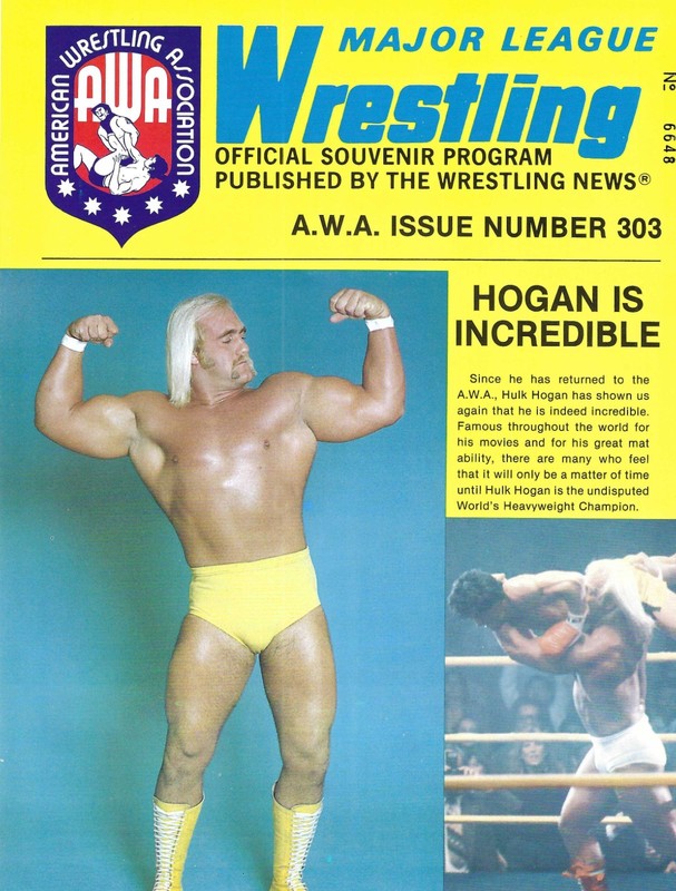 Hulk Hogan unsigned Vintage 4 Page AWA Wrestling Program Amazing condition