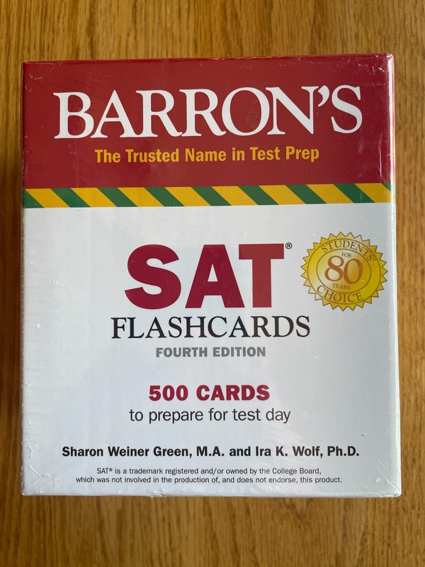 Barron’s SAT Flashcards 4th Edition 500 Cards For Test Preparation NIB Sealed