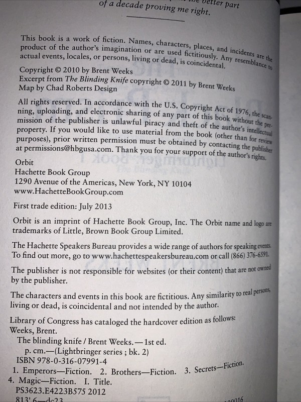 LightBringer Series BRENT WEEKS Volumes 1&4 HardCover & Paperback 1st Editions gallery
