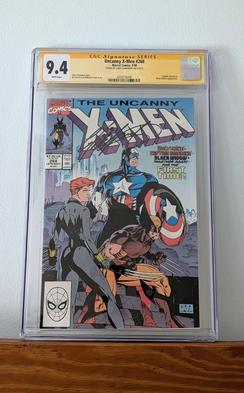Uncanny X-Men #268 – 1990 – Jim Lee, Signed by Chris Claremont – CGC
