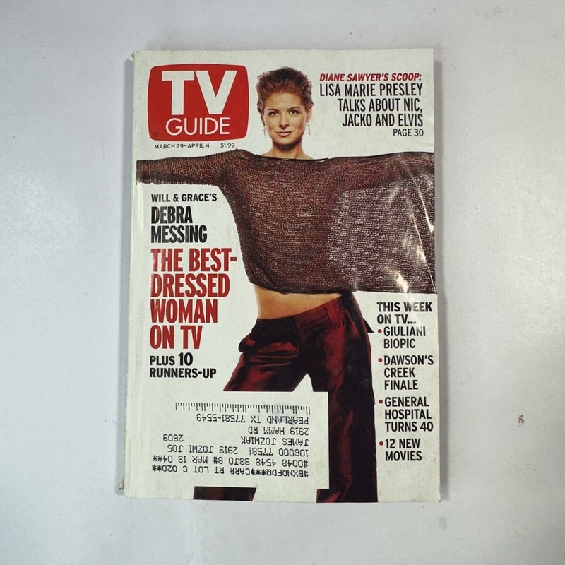 T.V. Guide Magazine March 29-April 4 2003 Debra Messing Best Dressed