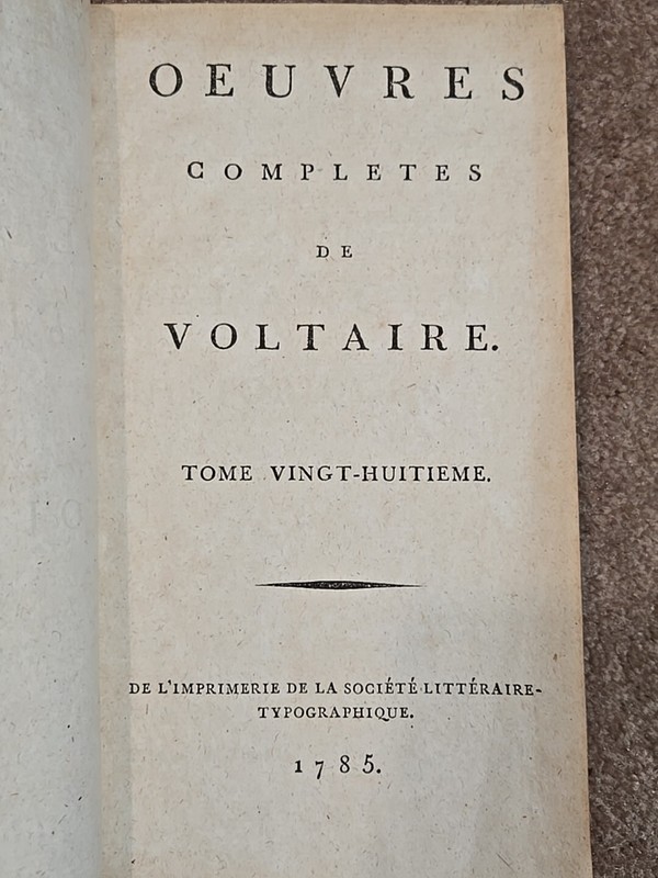 Complete Works Of Voltaire Vol 28 (1785) Historical Miscellany Tom II Book