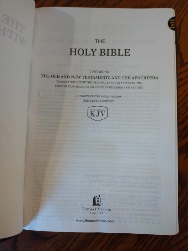 KJV Bible with Apocrypha Center-Column References~Retail 154.99 Black Leather gallery